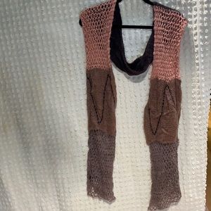 Crochet scarf pink, burgundy, brown light purple different crochet soft